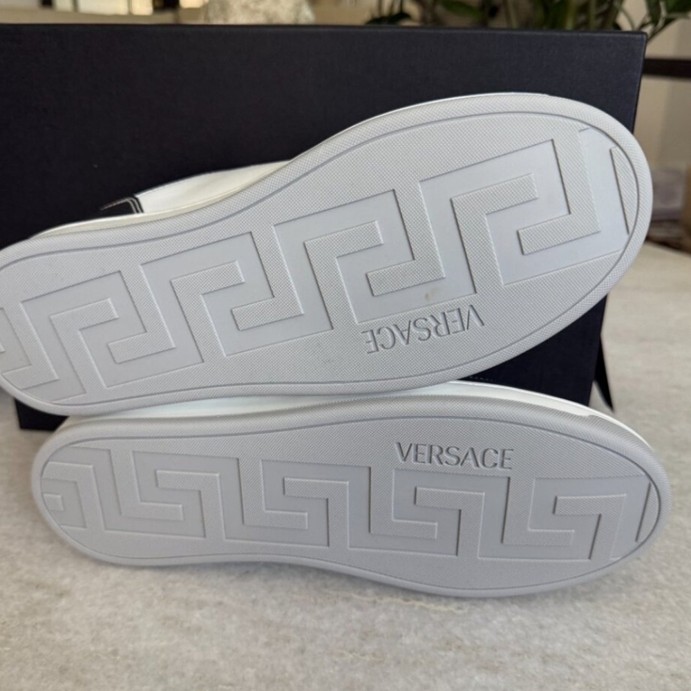 Versace MedusaMensLeather White/Silver Sneakers 11 US EU (44 - Picture 6 of 10